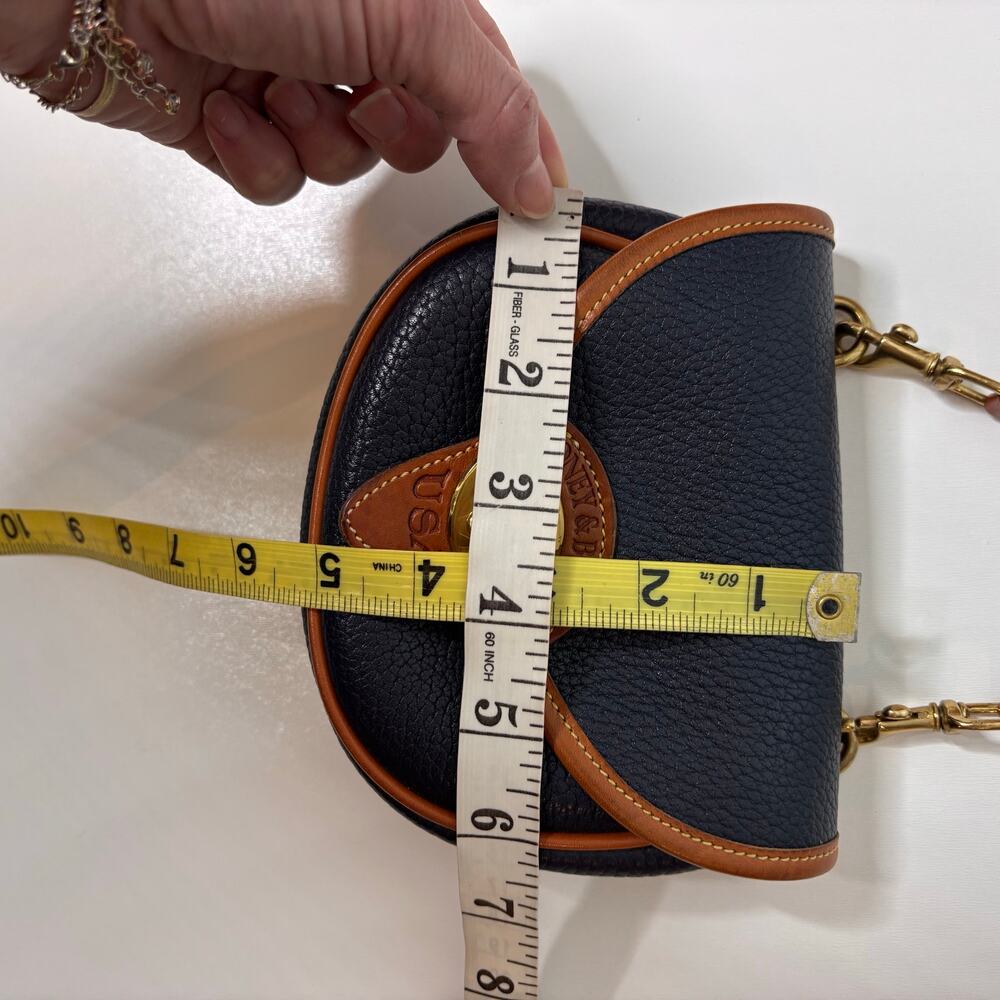 Dooney & Bourke Navy Blue Leather Calvary Crossbody Belt Bag Convertible 6" x 5" - Picture 9 of 10